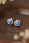 Opal 4-Prong Round Stud Earrings Sky Blue One Size Opal - Tophatter Daily Deals