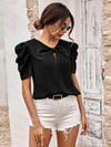 Puff Sleeve Gathered Detail Blouse Blouses - Tophatter Daily Deals