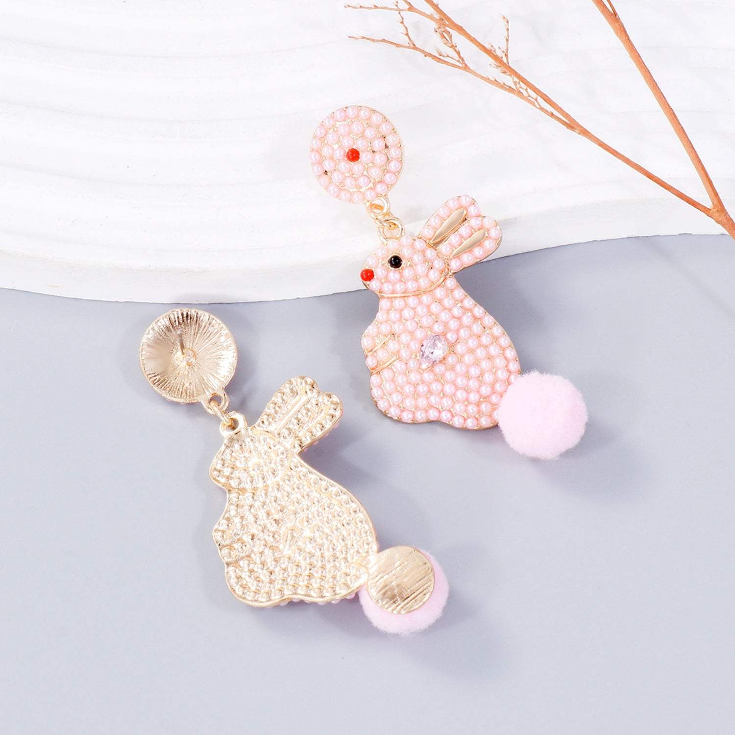 Synthetic Pearl Alloy Rabbit Dangle Earrings Earrings - Tophatter Daily Deals