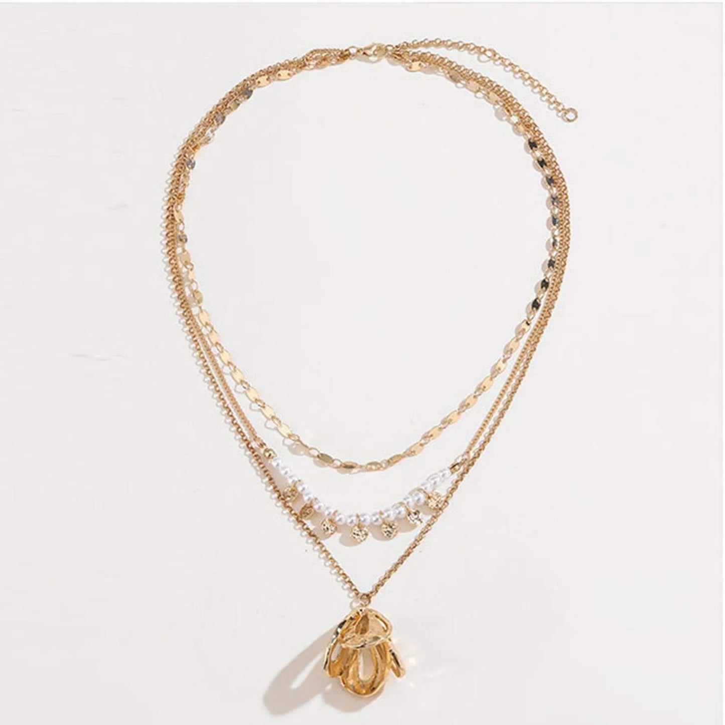 Triple-Layered Alloy Necklace Necklaces - Tophatter Daily Deals