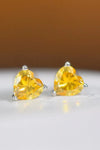 2 Carat Yellow Heart Moissanite Platinum-Plated Earrings Moissanite - Tophatter Daily Deals