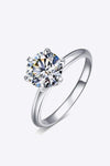 Adored 925 Sterling Silver 3 Carat Moissanite 6-Prong Ring Moissanite - Tophatter Daily Deals