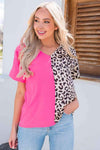 Leopard Color Block V-Neck Blouse Blouses - Tophatter Daily Deals