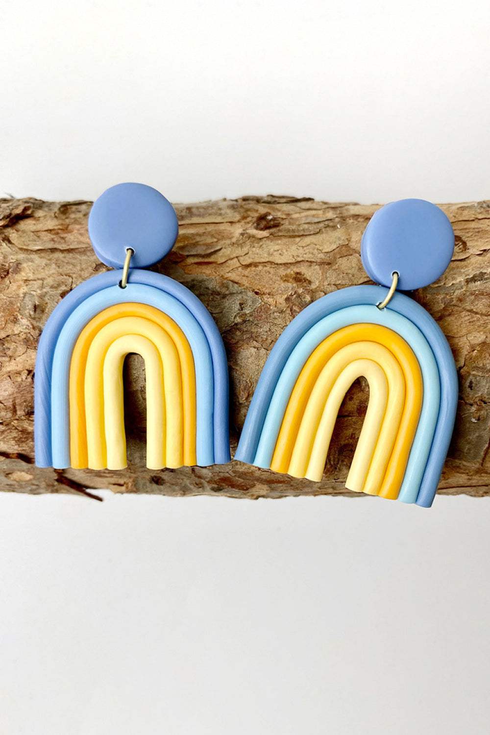 Rainbow Shape Dangle Earrings Dusty Blue One Size Earrings - Tophatter Daily Deals