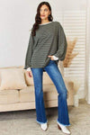 And The Why Oversized Striped Contrast T-Shirt Blouses - Tophatter Daily Deals