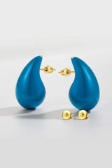 Big Size Water Drop Brass Earrings Sky Blue One Size Earrings - Tophatter Daily Deals