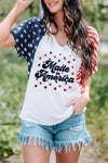 Stars and Stripes V-Neck Tee Shirt Women's T-Shirts - Tophatter Daily Deals