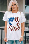 US Flag Graphic Round Neck Tee Women's T-Shirts - Tophatter Daily Deals