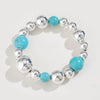 Artificial Turquoise Alloy Beaded Bracelet Bracelets - Tophatter Daily Deals