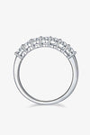 Moissanite Platinum-Plated Half-Eternity Ring Moissanite - Tophatter Daily Deals