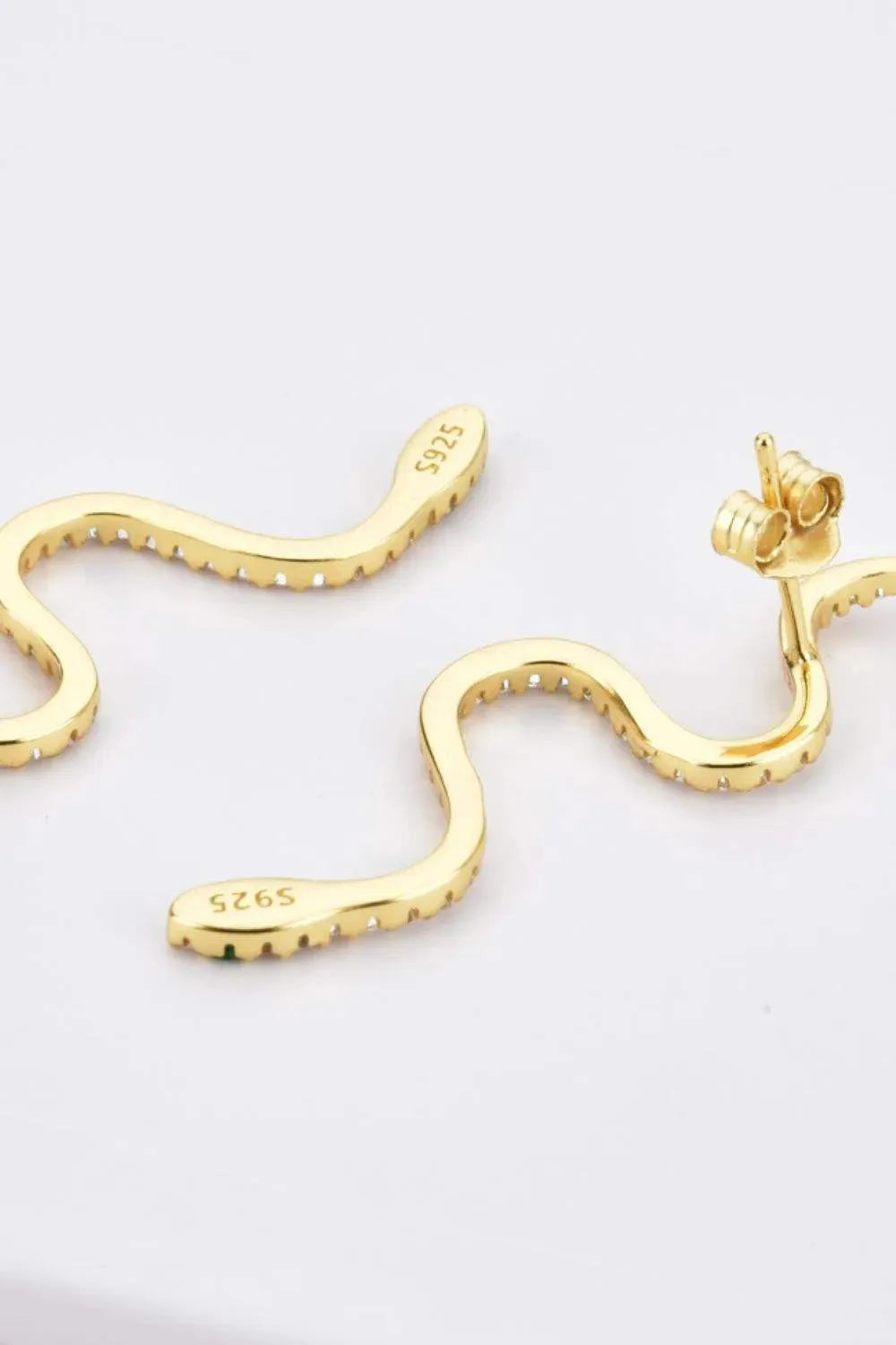 Snake-Shaped 925 Sterling Silver Earrings Earrings - Tophatter Daily Deals