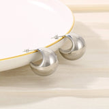 Stainless Steel Moon Shape Earrings Silver One Size Earrings - Tophatter Daily Deals