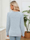 Lace Detail V-Neck Ribbed Blouse Blouses - Tophatter Daily Deals
