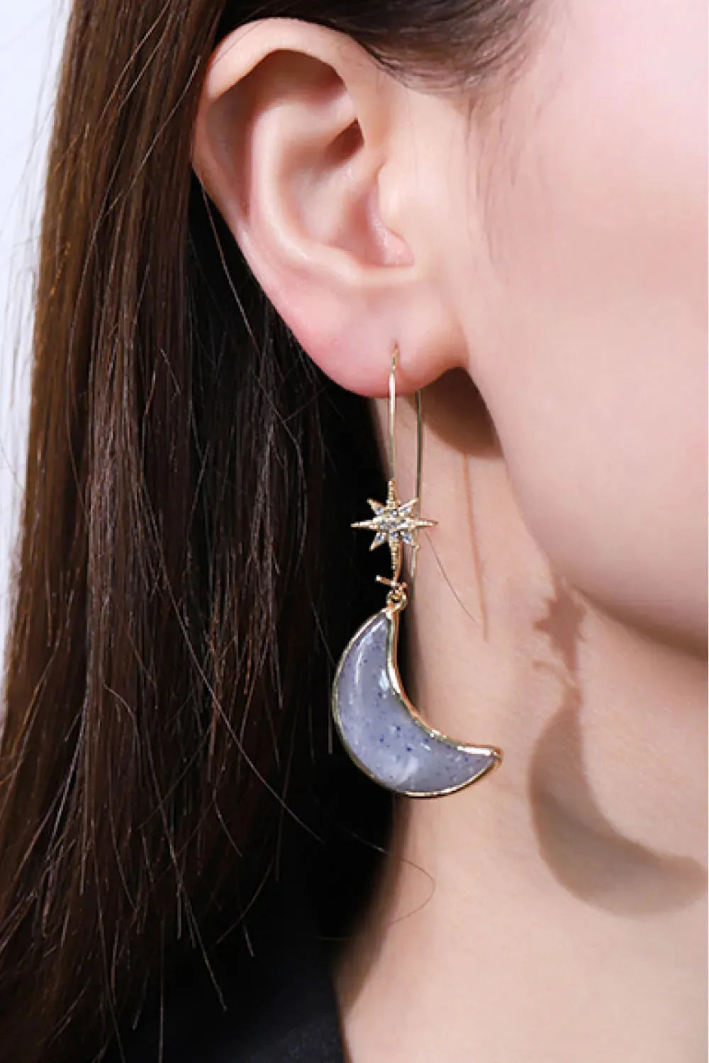 Resin Moon Drop Earrings Earrings - Tophatter Daily Deals