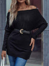 Off-Shoulder Long Sleeve T-Shirt Black Women's T-Shirts - Tophatter Daily Deals