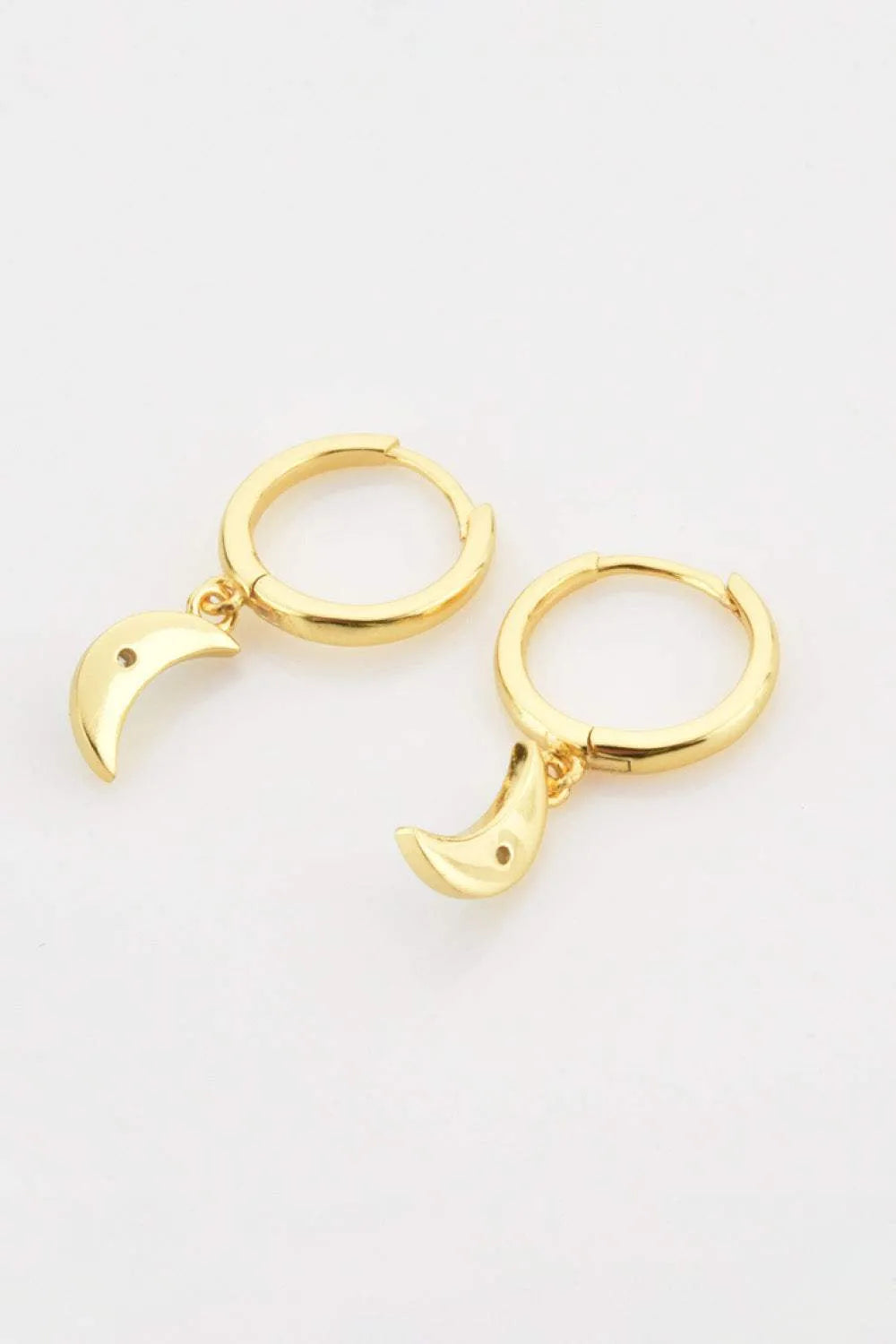 Zircon Moon Drop Huggie Earrings Earrings - Tophatter Daily Deals