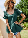 Scoop Neck Flounce Sleeve Blouse Blouses - Tophatter Daily Deals