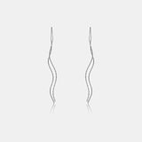 925 Sterling Silver Threader Earrings Silver One Size Earrings - Tophatter Daily Deals