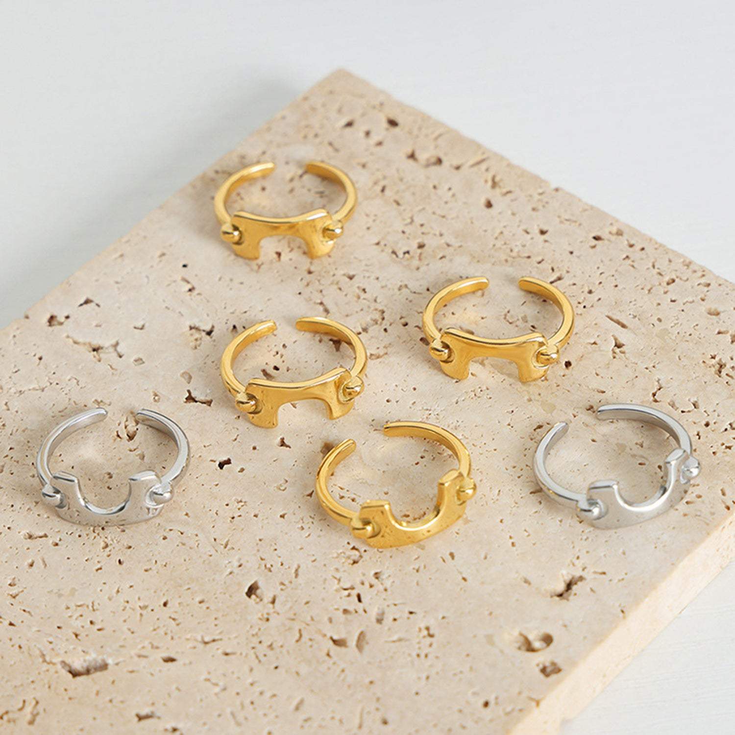 18K Gold-Plated Irregular Open Ring Rings - Tophatter Daily Deals