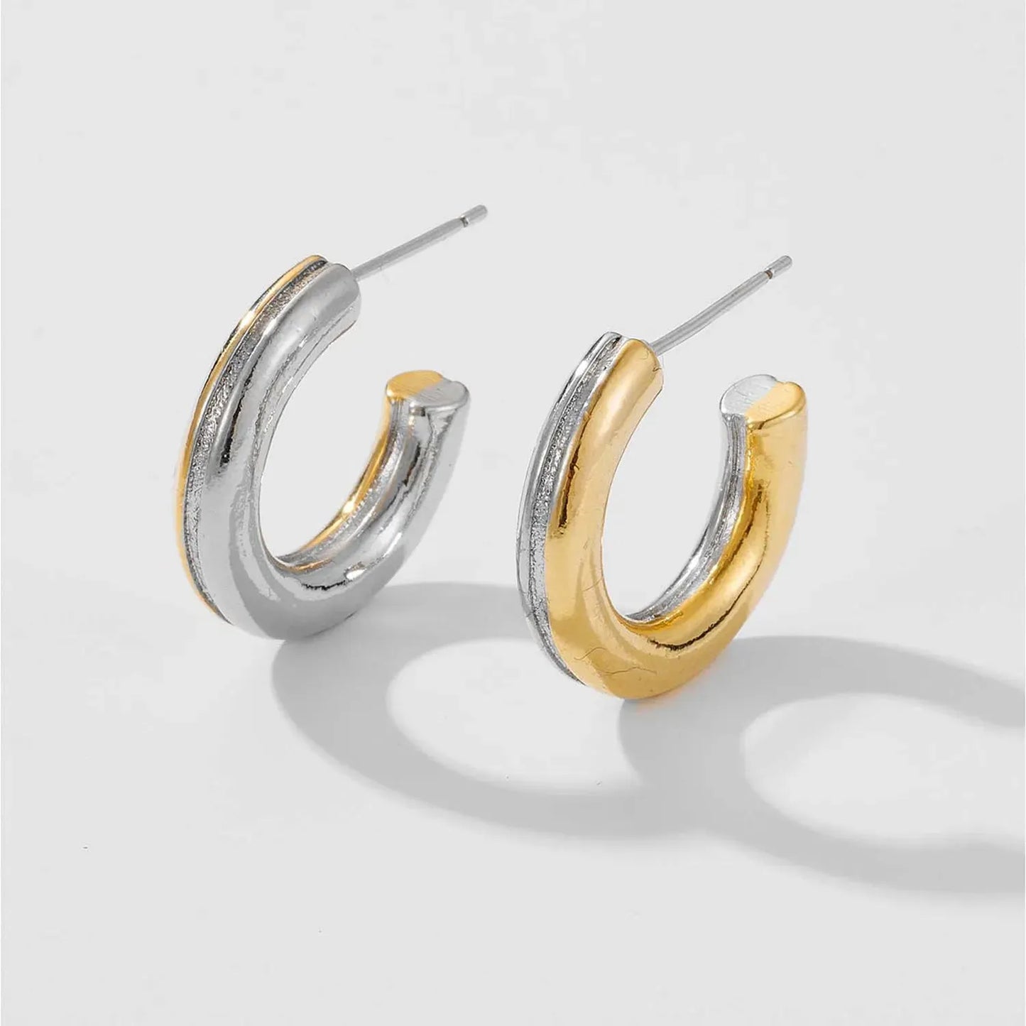 925 Sterling Silver C-Hoop Earrings Earrings - Tophatter Daily Deals