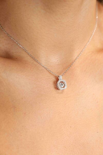 Adored Moissanite 925 Sterling Silver Necklace Moissanite - Tophatter Daily Deals