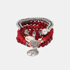 Silver-Plated Beaded Charm Bracelet Style A One Size Bracelets - Tophatter Daily Deals