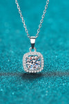 Moissanite Square Pendant Chain Necklace Moissanite - Tophatter Daily Deals