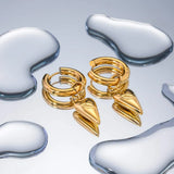 Stainless Steel Heart Dangle Earrings Earrings - Tophatter Daily Deals