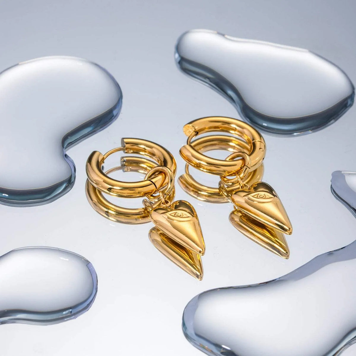 Stainless Steel Heart Dangle Earrings Earrings - Tophatter Daily Deals