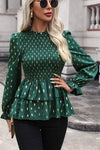 Smocked Flounce Sleeve Layered Blouse Blouses - Tophatter Daily Deals