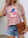 4th OF JULY INDEPENDENCE DAY Graphic Tee Blush Pink Women's T-Shirts - Tophatter Daily Deals