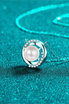 Moissanite Pearl Rhodium-Plated Necklace Moissanite - Tophatter Daily Deals