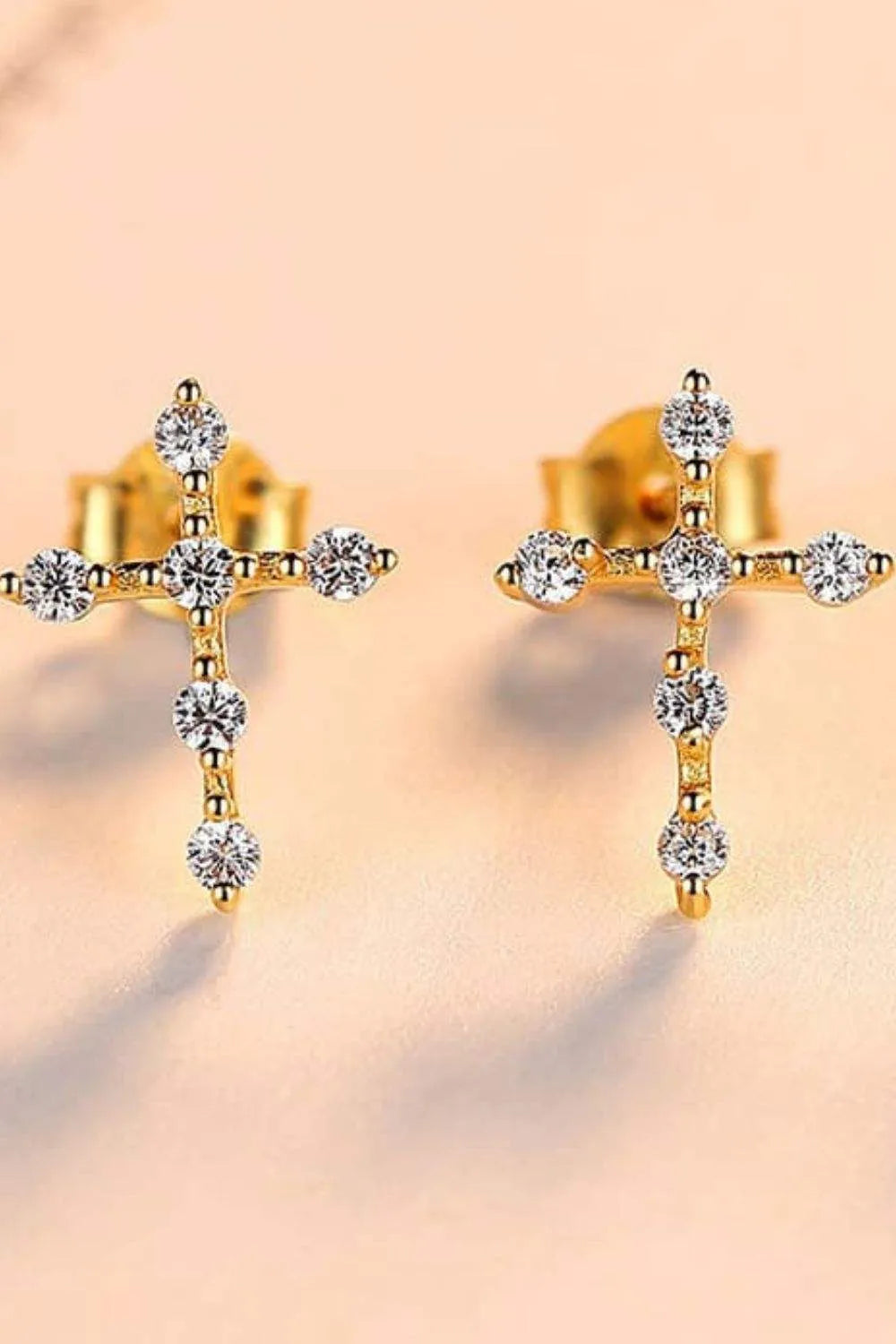 Zircon Cross 925 Sterling Silver Earrings Earrings - Tophatter Daily Deals