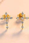 Zircon Cross 925 Sterling Silver Earrings Earrings - Tophatter Daily Deals
