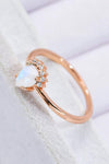 18K Rose Gold-Plated Pear Shape Natural Moonstone Ring Moonstone - Tophatter Daily Deals