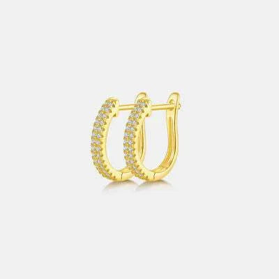 Moissanite 925 Sterling Silver Huggie Earrings Moissanite - Tophatter Daily Deals