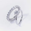 2 Piece Zircon 925 Sterling Silver Ring Silver Rings - Tophatter Daily Deals