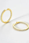 Inlaid Zircon 925 Sterling Silver Huggie Earrings Earrings - Tophatter Daily Deals