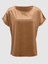 Round Neck Short Sleeve T-Shirt Women's T-Shirts - Tophatter Daily Deals