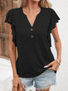 Notched Cap Sleeve T-Shirt Women's T-Shirts - Tophatter Daily Deals