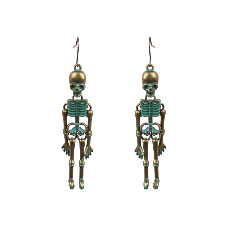 Skeleton Alloy Earrings Turquoise One Size Earrings - Tophatter Daily Deals