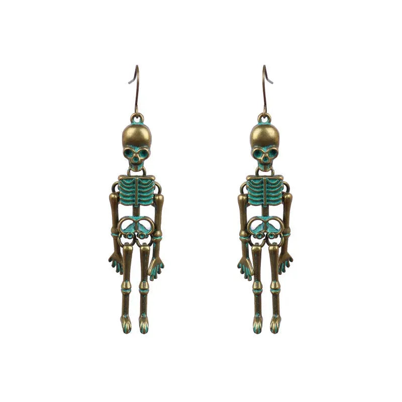 Skeleton Alloy Earrings Turquoise One Size Earrings - Tophatter Daily Deals
