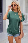 Round Neck Flutter Sleeve T-Shirt Women's T-Shirts - Tophatter Daily Deals