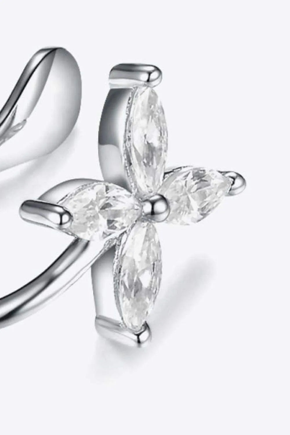 Inlaid Zircon 925 Sterling Silver Single Cuff Earring Earrings - Tophatter Daily Deals