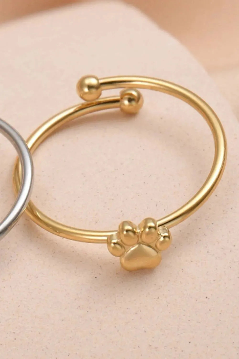 Bear Track Stainless Steel Open Ring Rings - Tophatter Daily Deals