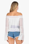 Swiss Dot Off-Shoulder Blouse Blouses - Tophatter Daily Deals