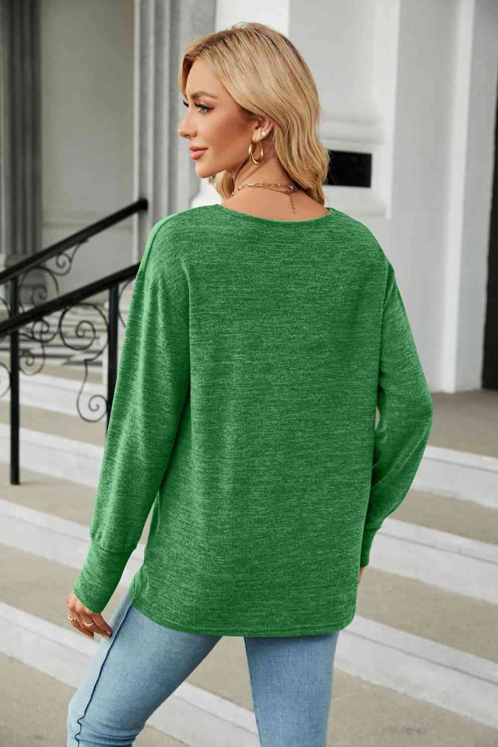 V-Neck Long Sleeve T-Shirt Women's T-Shirts - Tophatter Daily Deals