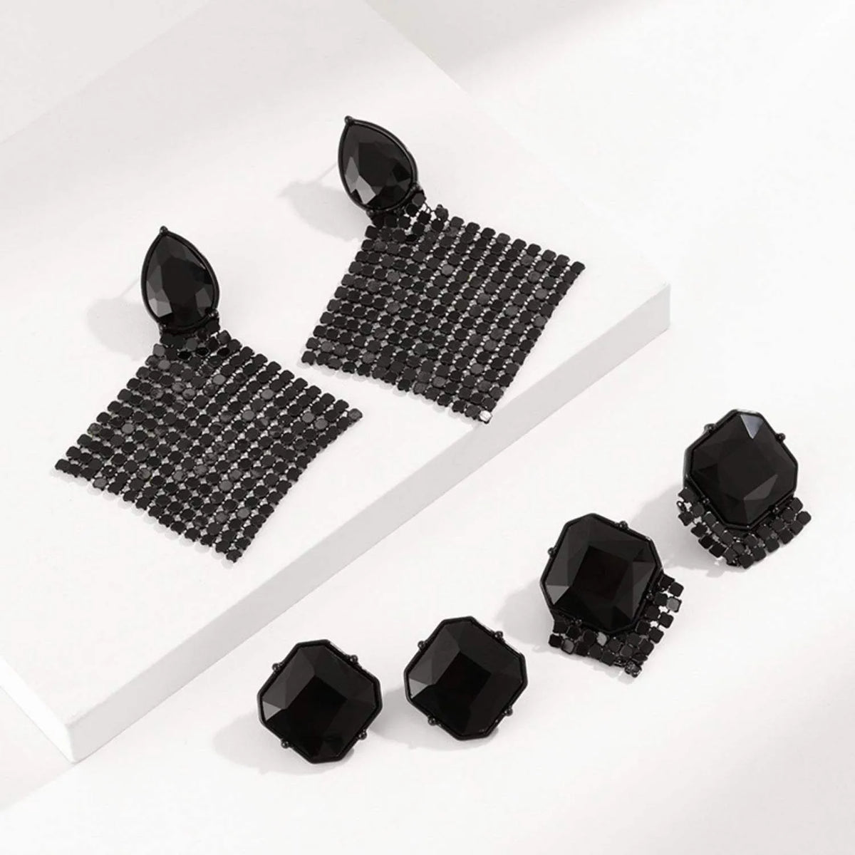 Geometric Zircon Alloy Earrings Earrings - Tophatter Daily Deals