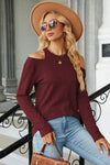 Round Neck Cold Shoulder T-Shirt Women's T-Shirts - Tophatter Daily Deals