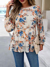 Printed Flounce Sleeve Tiered Blouse Blouses - Tophatter Daily Deals